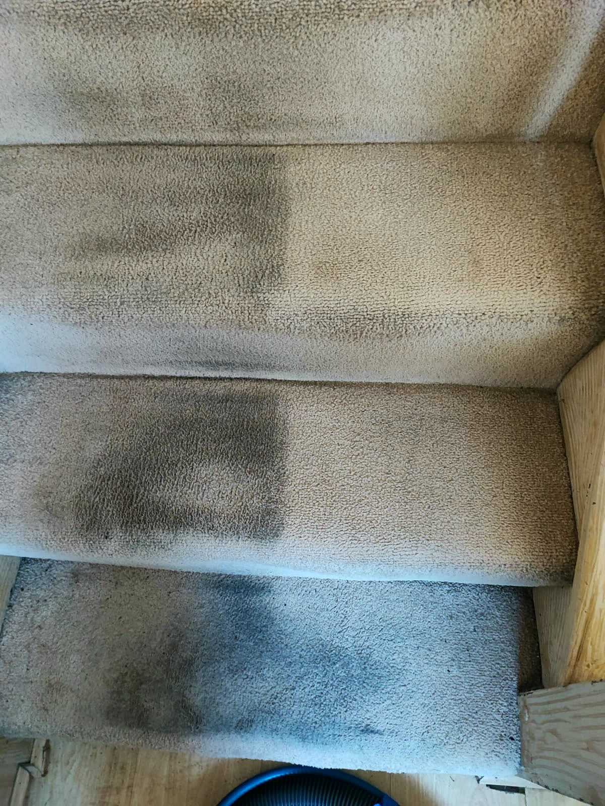 Stairs half cleaned