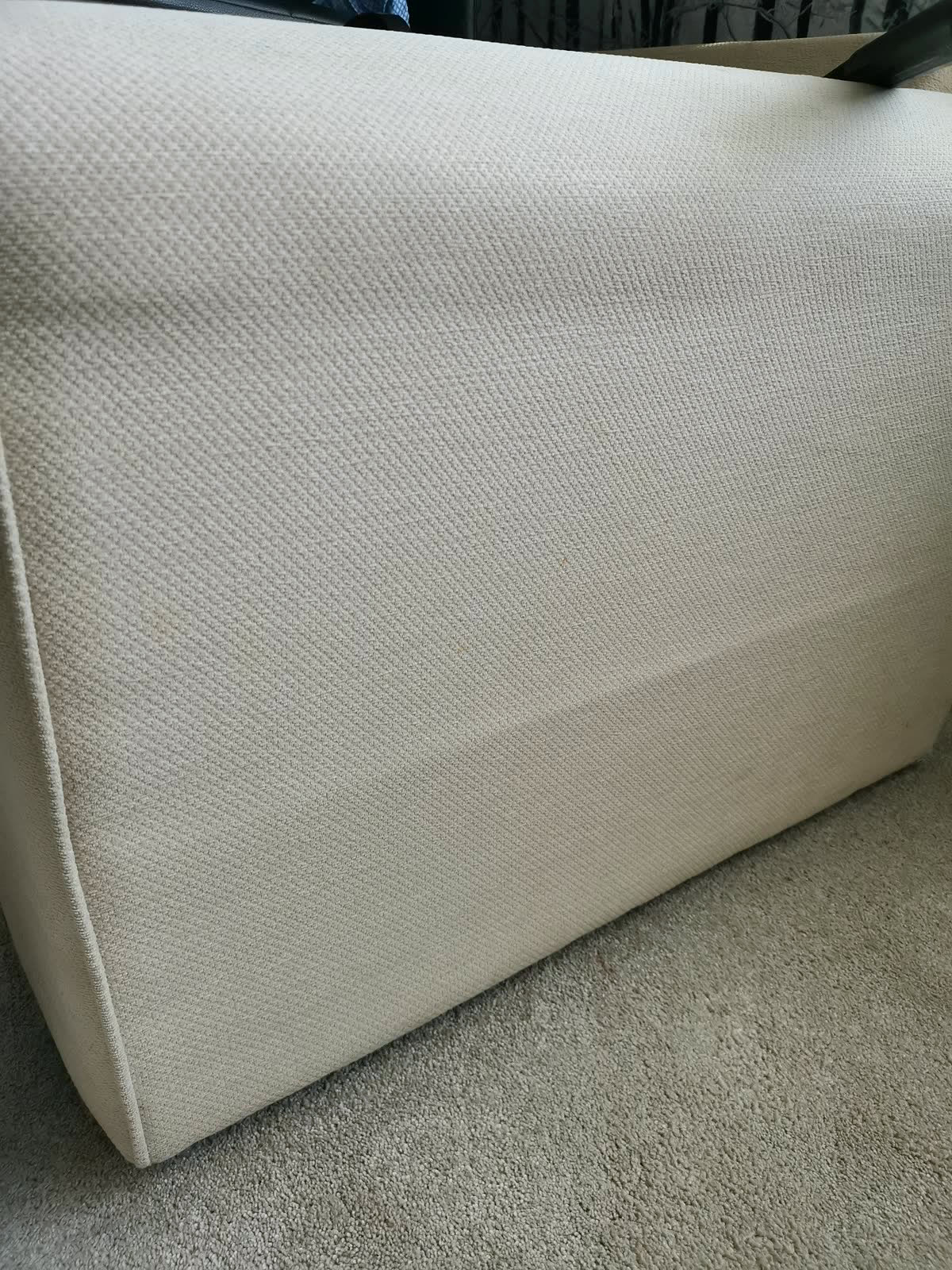 Sofa arm after marker stains were removed